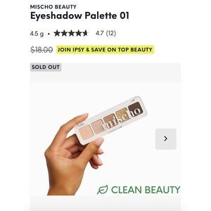 NIB Mischo Beauty Mini Eye Shadow Palette 01 5 Colors Neutral Tones Clean Girl